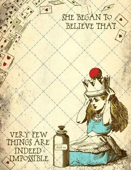 Alice in Wonderland printable page - Popstock Etsy