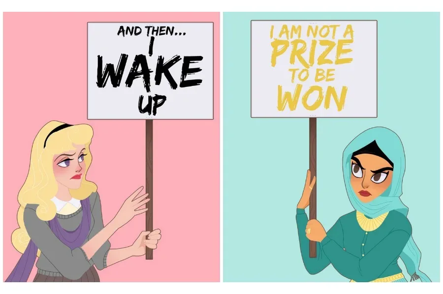 Disney Princess Protest Art by Amanda Allen Niday