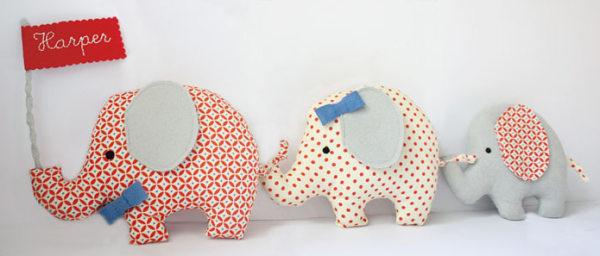 Personalized fabric elephant family | Cool Mom Picks
