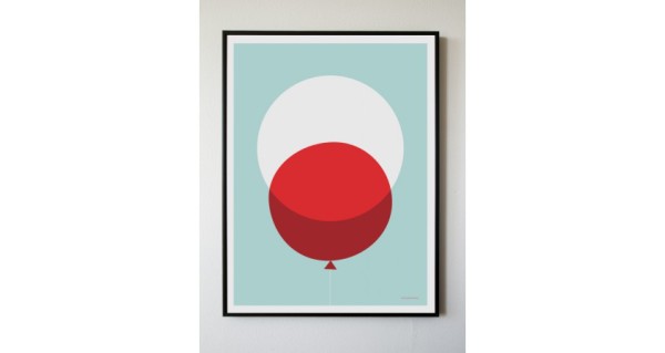 big red balloon print by honey& bloom | cool mom picks