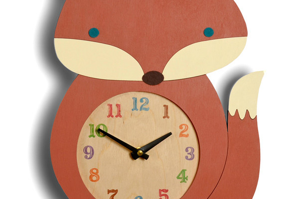 Animal clocks: Wooden fox - Tree by Kerri Lee | Cool Mom Picks