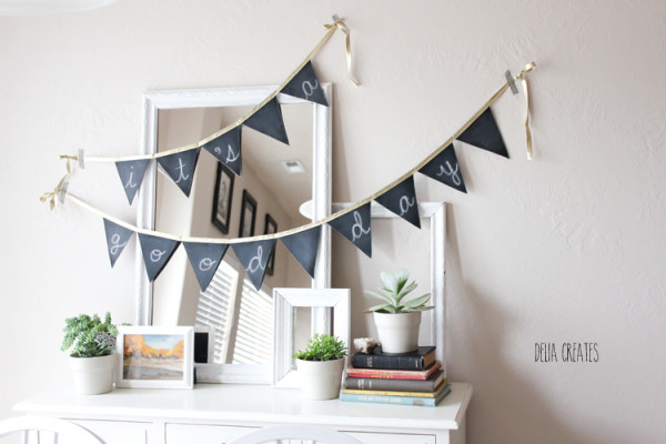 Easy chalkboard paint DIY buntings by Delia Creates | Cool Mom Picks
