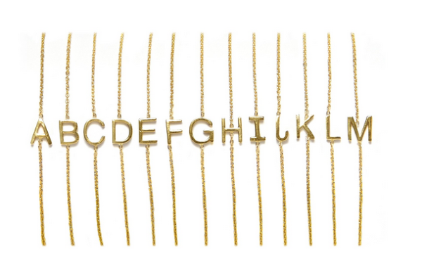 Custom jewelry for mom: Letter necklaces by Maya Brenner