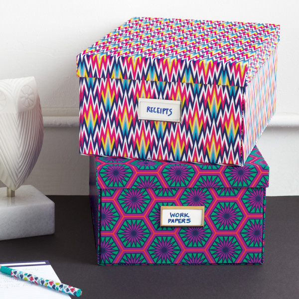 Desk organization file boxes by Jonathan Adler at See Jane Work