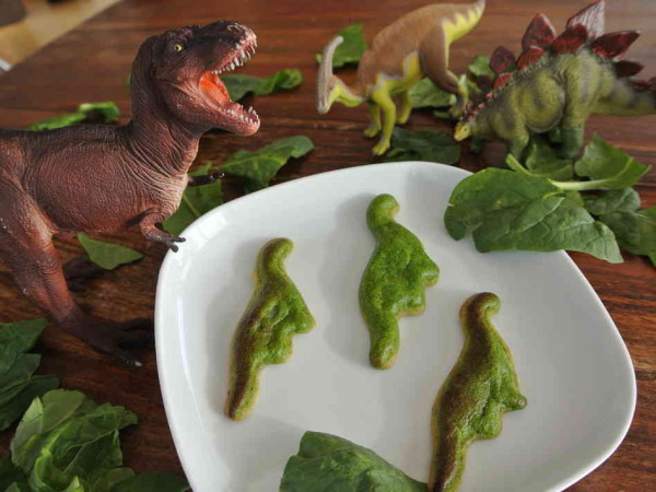 Dinosaur spinach quiches made with 3D food printer | Cool Mom Picks
