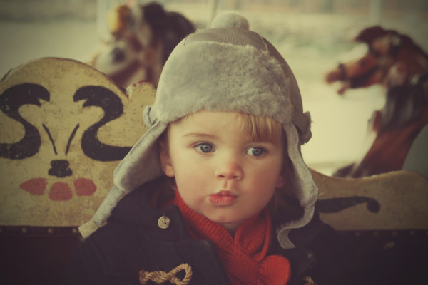 Winter accessories for toddlers: Elks and Angels shearling hat