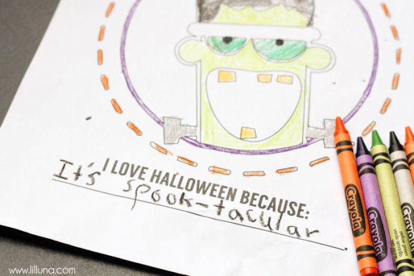 Halloween classroom treat ideas that aren't candy: Halloween coloring pages