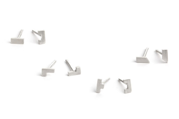 Architectural jewelry: Joinery series earrings from Pico Designs