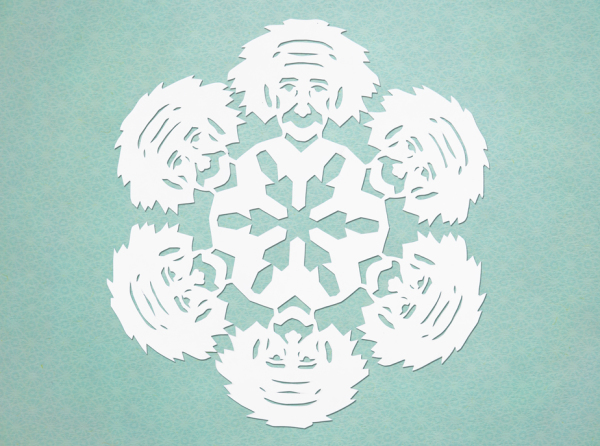 Template for making an Albert Einstein snowflake