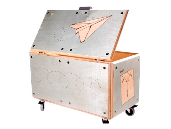 Paper airplane toy chest from Drift Studio