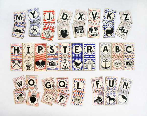 Hipster ABC matching tiles set from Tree Hopper Toys