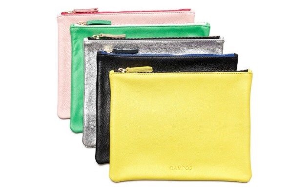 New Campos leather clutch bags in gorgeous colors