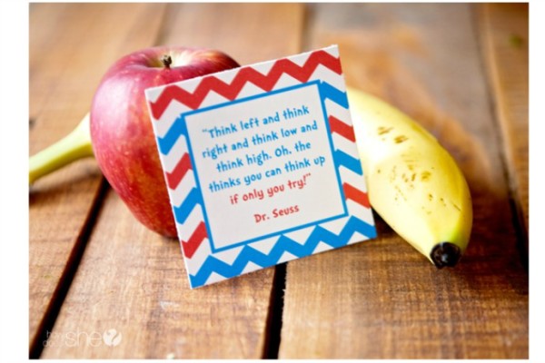 Free printable set of Dr. Seuss lunch box notes by Chickabug
