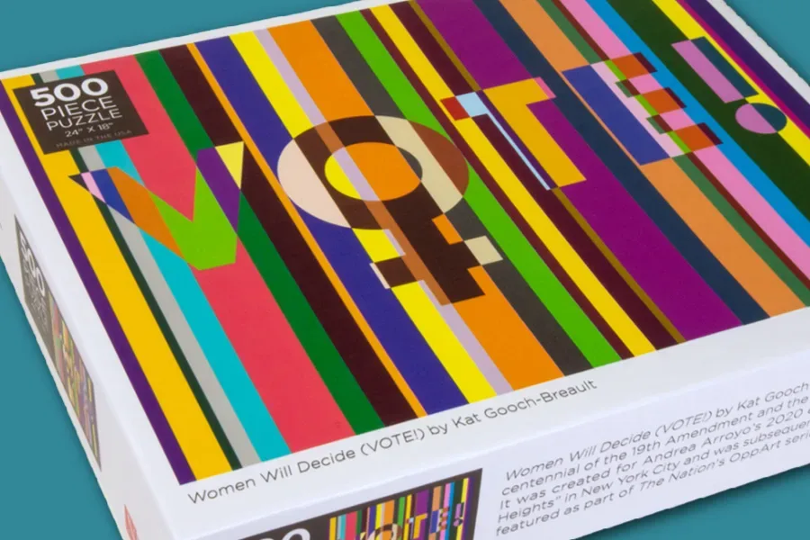 We love this Women VOTE Puzzle by painter Kat Gooch-Breault