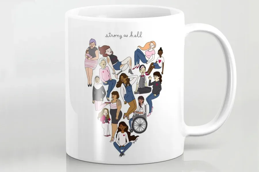 Strong as hell mug by Tyler Feder: Cool progressive Mother's Day gift