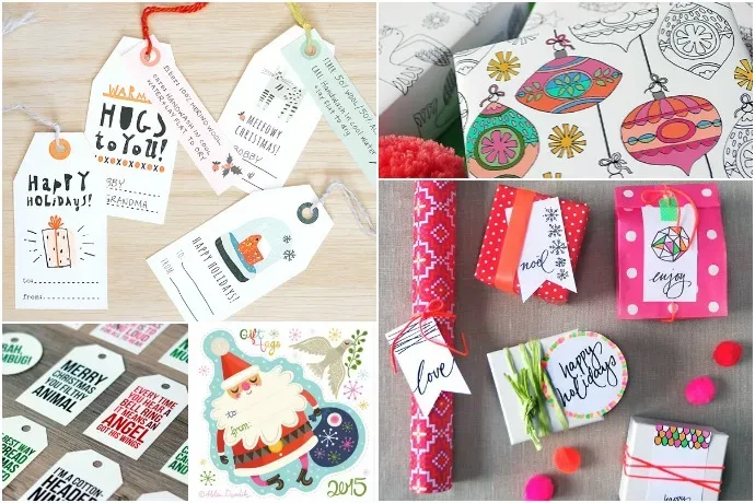 20 of the most beautiful free printable gift tags and gift wrap for the holidays
