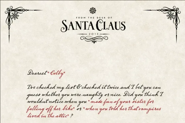 Santa's Black Letter