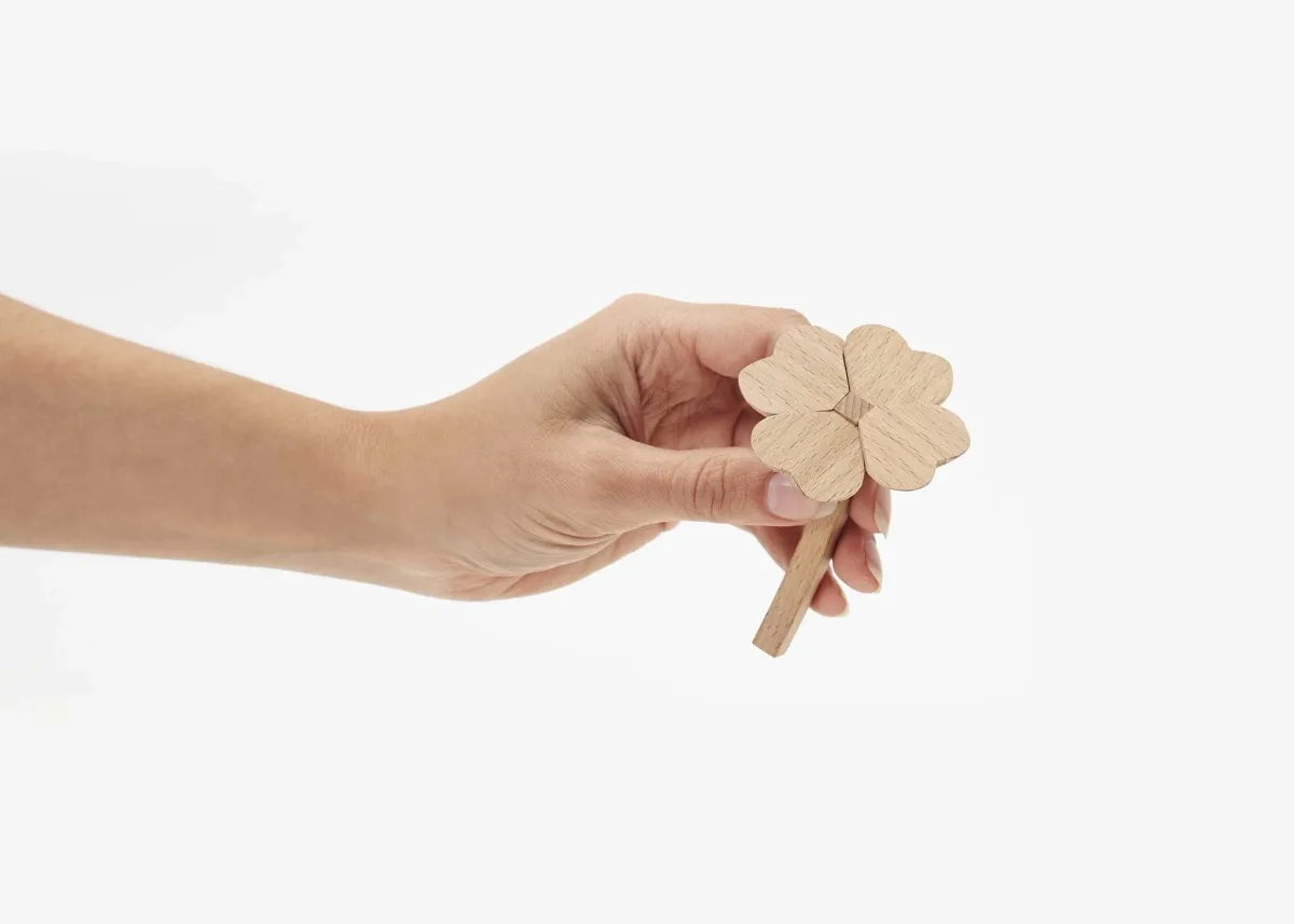 Areaware wooden four-leaf clover + other good luck charms to get you through 2017