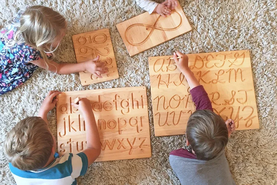 Handwriting help for kids: 11 great handwriting resources for kids: Wooden tracing boards by From Jennifer