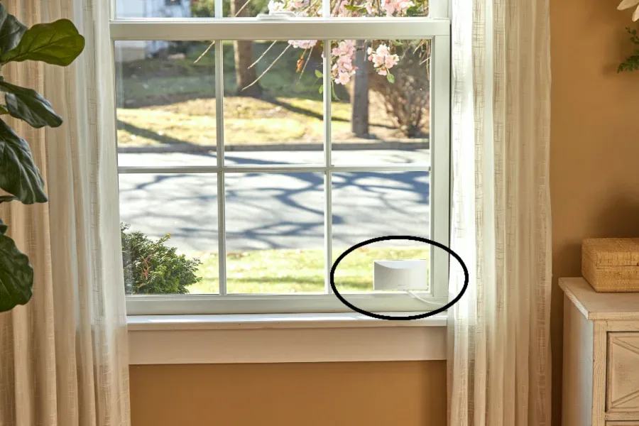 Panasonic HomeHawk Window is the security camera that mounts inside a window to prevent theft or damage from the elements (sponsor)