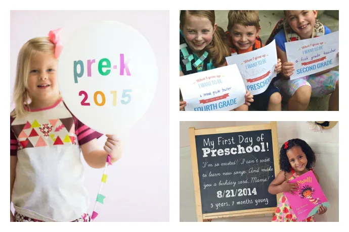9 fun, easy first day of school photo props and printables to help you get that photo before the bus arrives