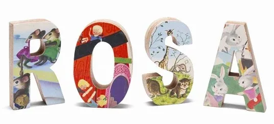 Children's Wooden Book Letters