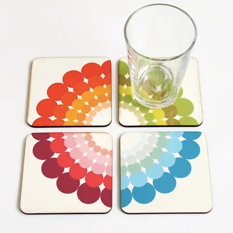 Colorful coasters with serious design savvy