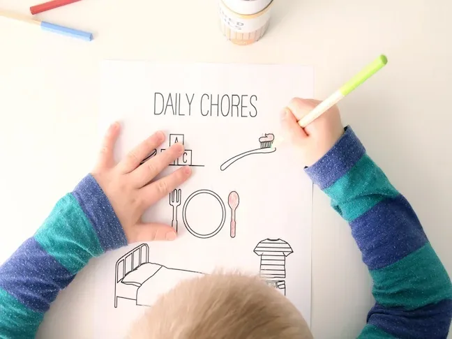 Free printable chore chart at Momtastic
