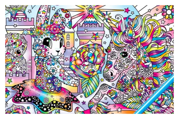 We can't wait relax with this Lisa Frank adult coloring books and our brightest colored pencils.