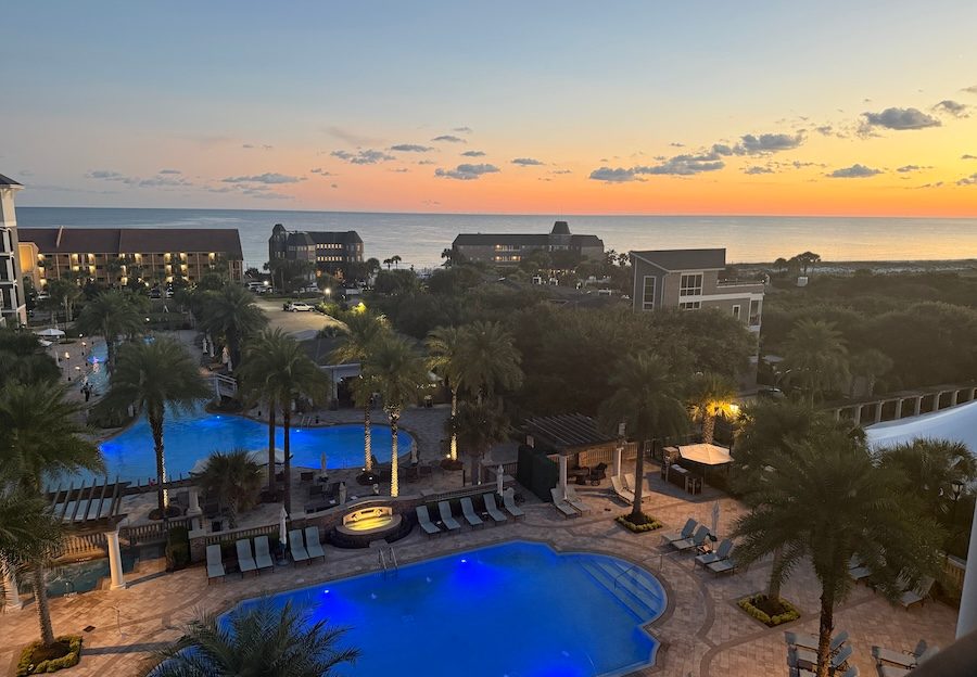 Sunset view from Henderson Beach Resort room