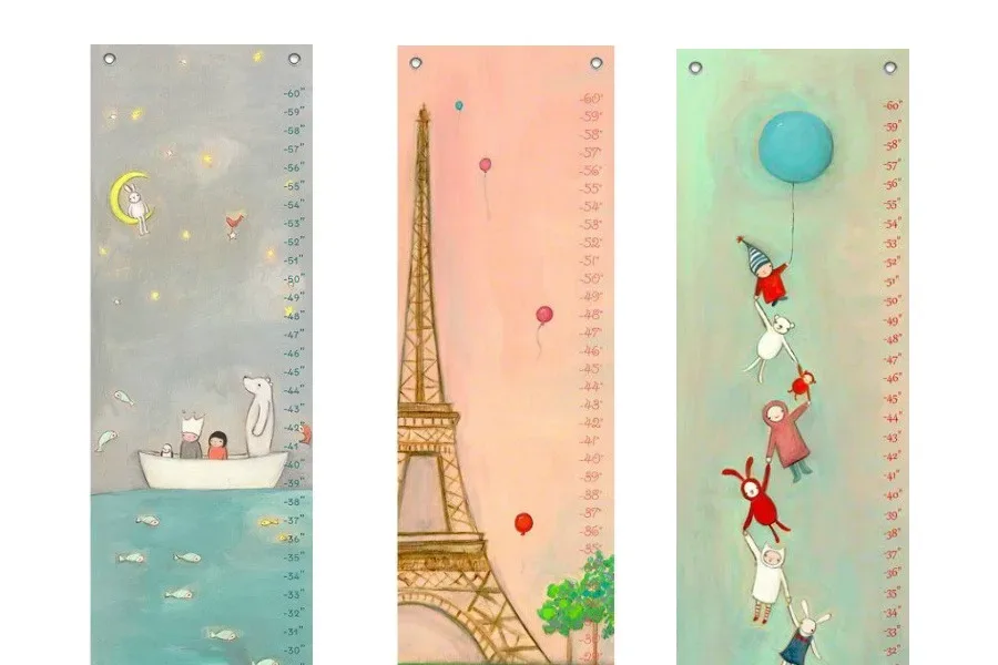 Personalized child's growth charts from Creative Thursday from her original artwork. Can be personalized, too!