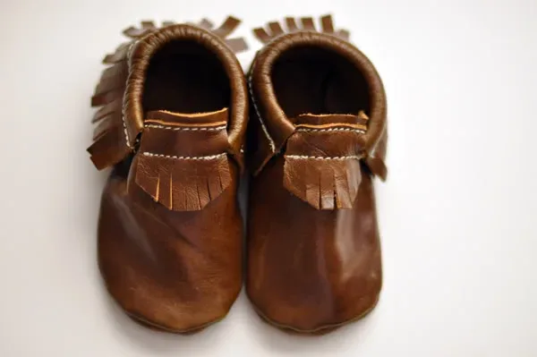 Handmade moccasins that sadly, only come in kids sizes