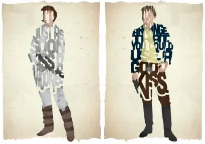 Star Wars typographic Kiss a Wookiee set of posters