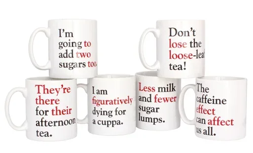Grammar police: Your mugs are here.