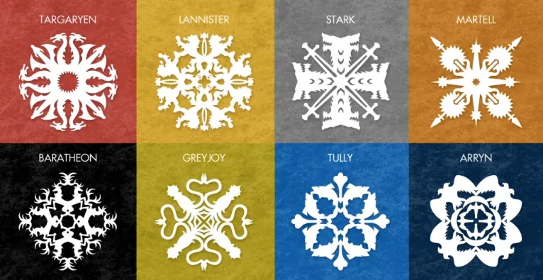 Free Game of Thrones inspired snowflake patterns