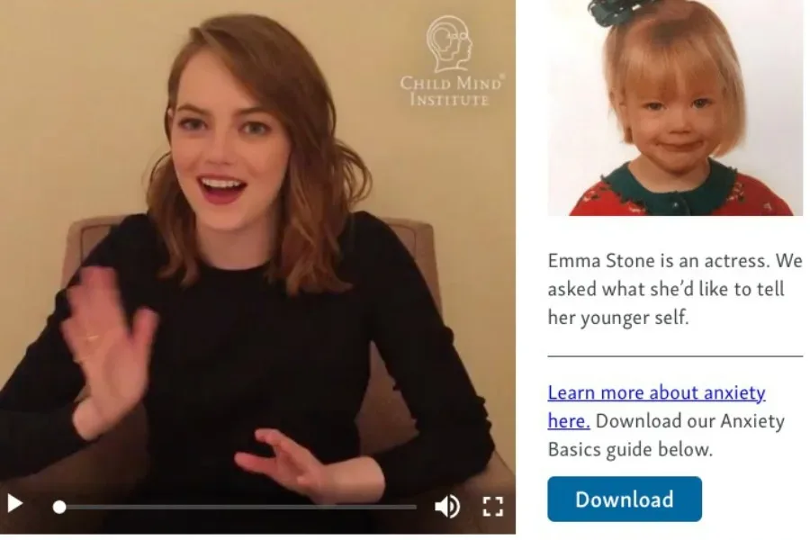#MyYoungerSelf campaign for kids' mental health: Emma Stone talks about panic attacks.