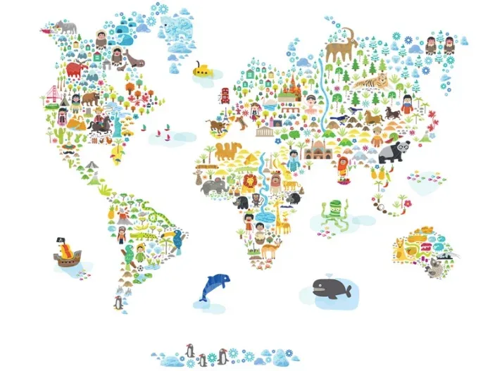 Get your push pins out and prepare to be inspired with these awesome (and highly removable) world map decals!