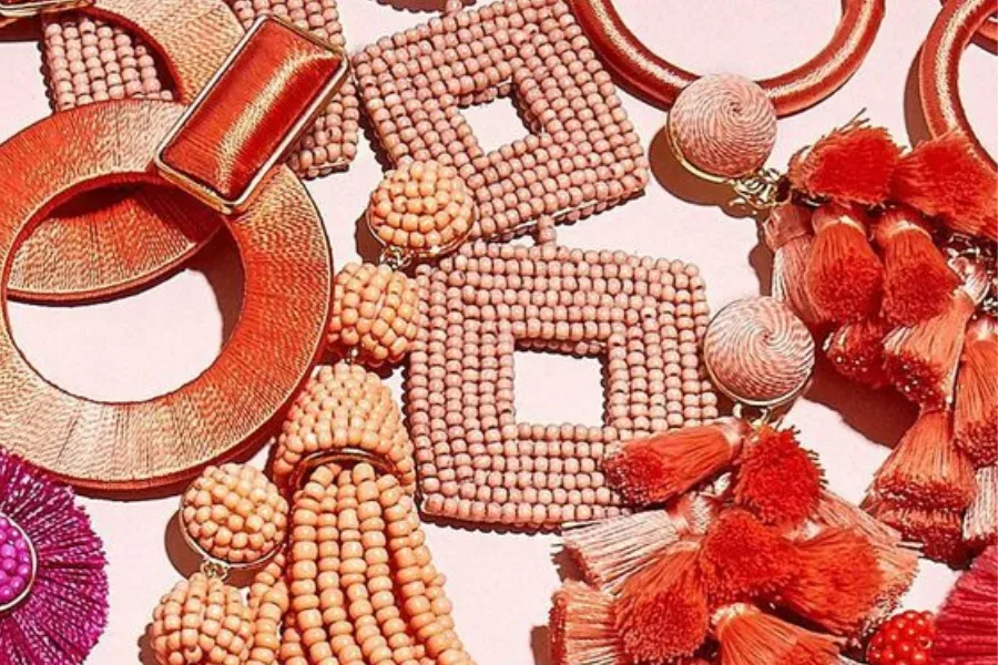 Pantone Coral earrings collection from BaubleBar