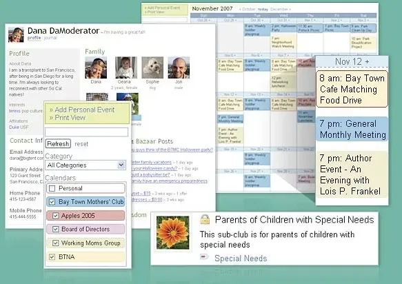 Big Tent helps parents hook up online. (Not hook up hook up...you know.)