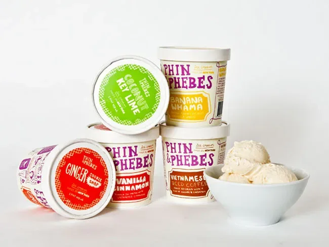 Phil and Phebes gourmet ice creams, made in Brooklyn