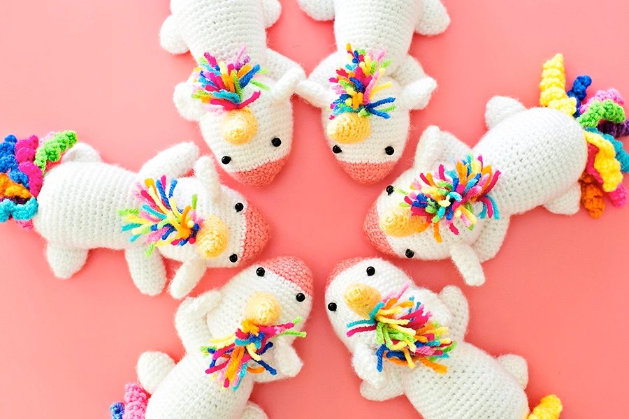 Send a Unicorn Boxes: Boxes filled with crocheted unicorns, unicorn marshmallows, or unicorn mugs