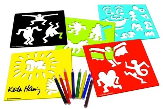 Keith Haring wooden stencil set by Vilac -- so cool!
