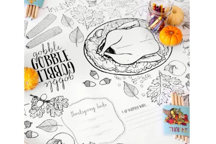 Thanksgiving Printable for tabletop by Caravan Shop