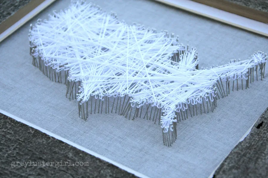 4th of July crafts for kids: United States Straight Pin Art Craft by Grey Luster Girl
