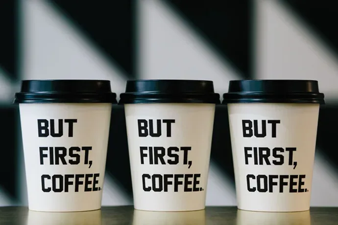 Disposable coffee cups as art form