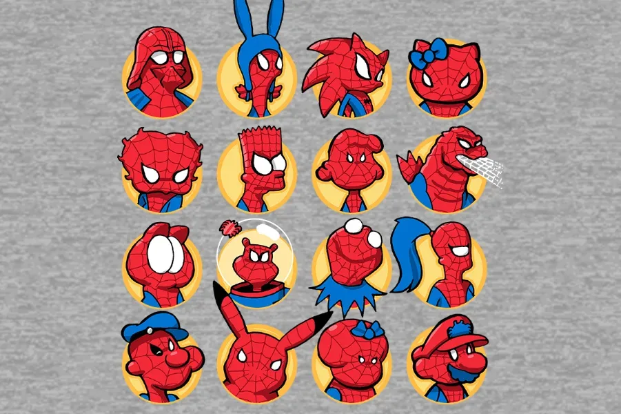 Into the Spiderverse tshirt on Woot: "Anyone can wear the mask" by Apelad