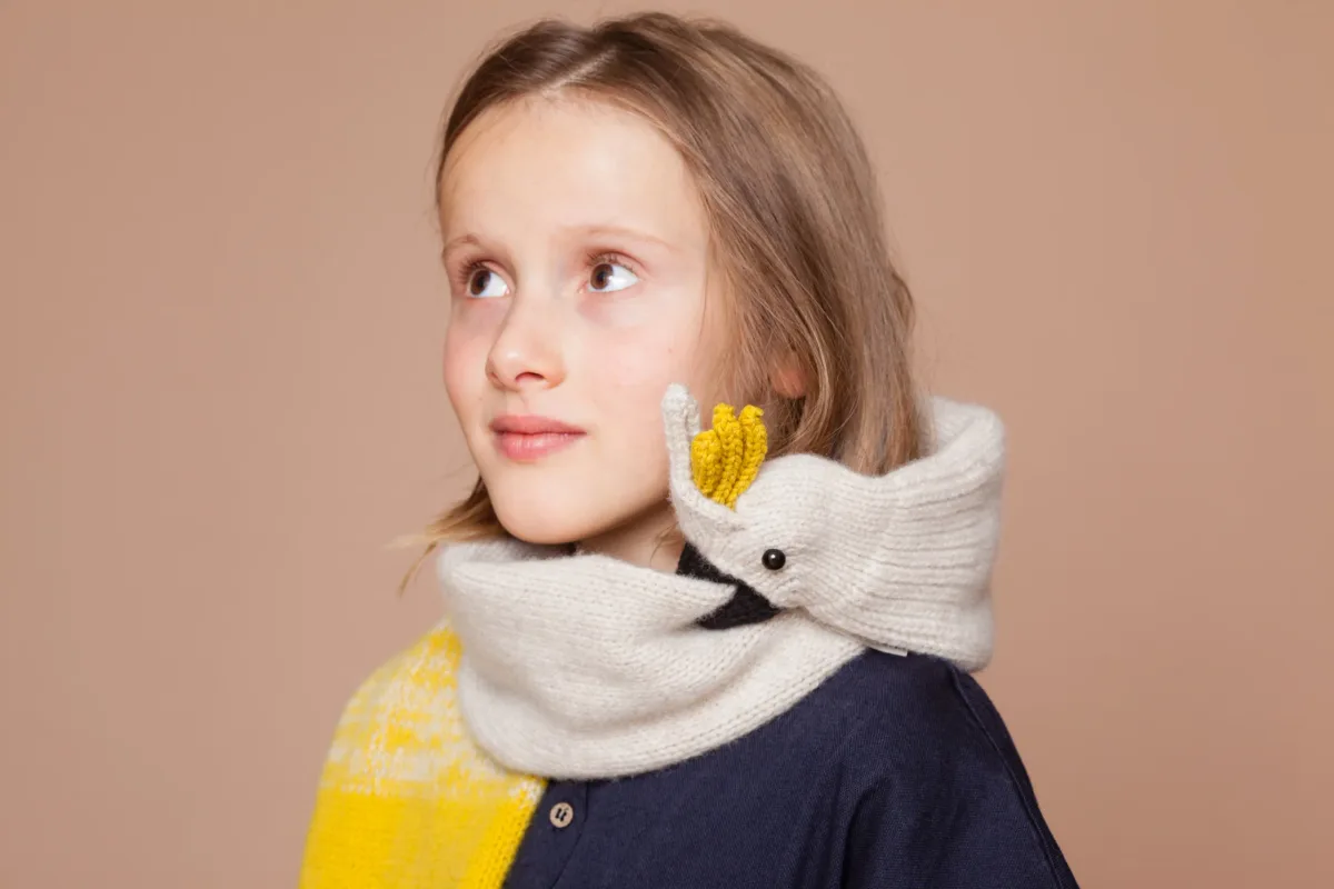 Fun find for holidays: Hand knit animal scarves for adults, kids and babies from Etsy artist Nina: Cockatoo scarf