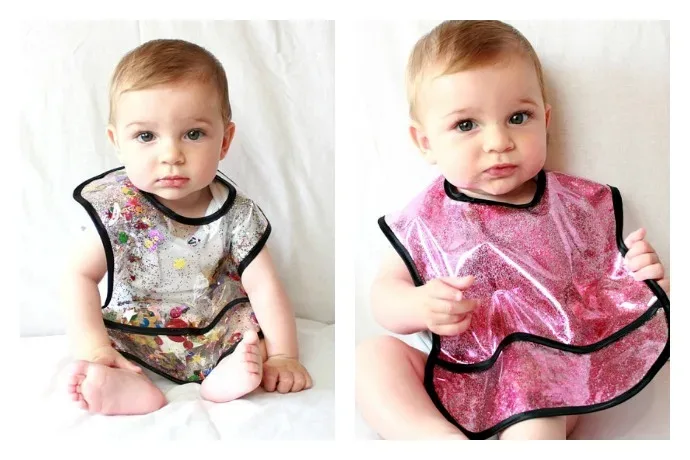 Glitter baby bibs by Luna on the Moon: Perfect for holidays!
