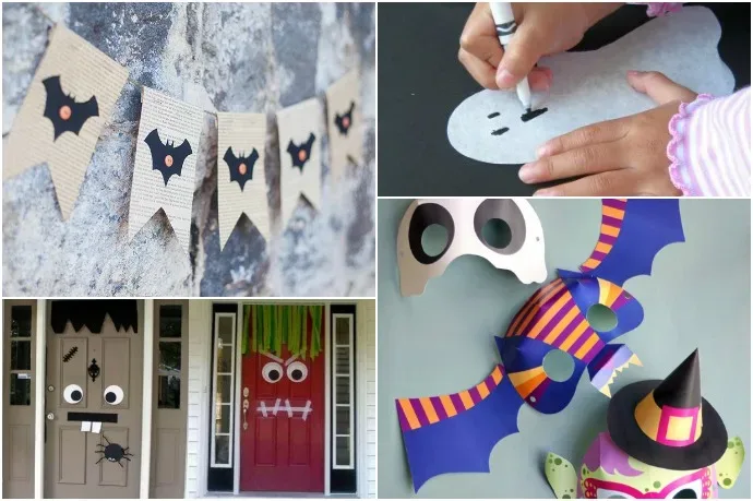 Easy Halloween papercrafts for kids using stuff you have at home already