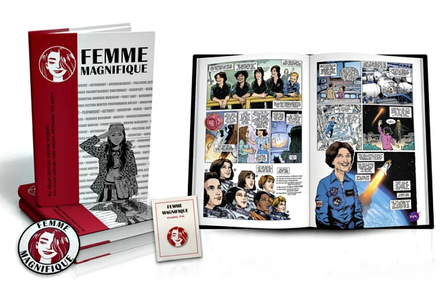 Femme Magnifique is a graphic novel anthology Kickstarter project featuring 30 inspirational women in science, politics, and the arts.